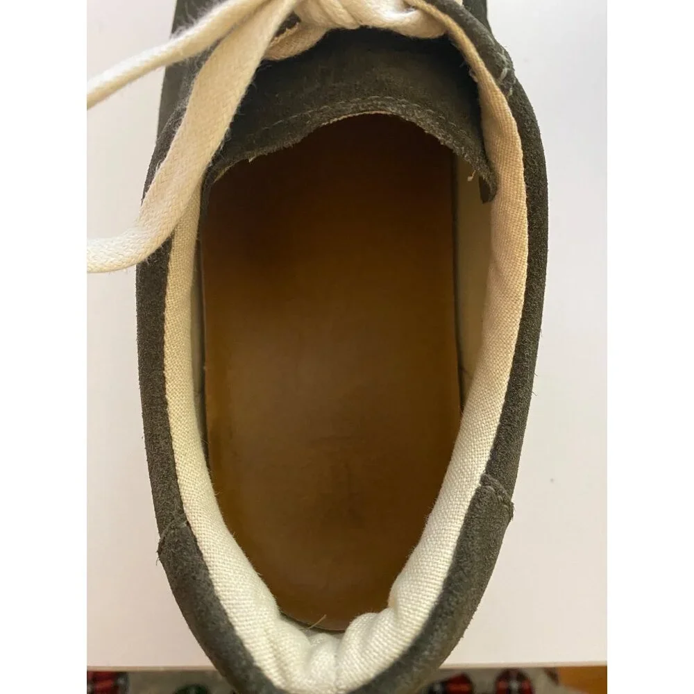 Frye Kerry Suede Sneakers Women 8.5 Fatigue Green Low Top Comfort Trainers Shoes